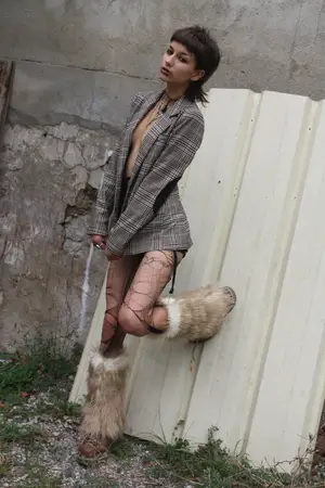 Guêtres yéti en fausse fourrure écru